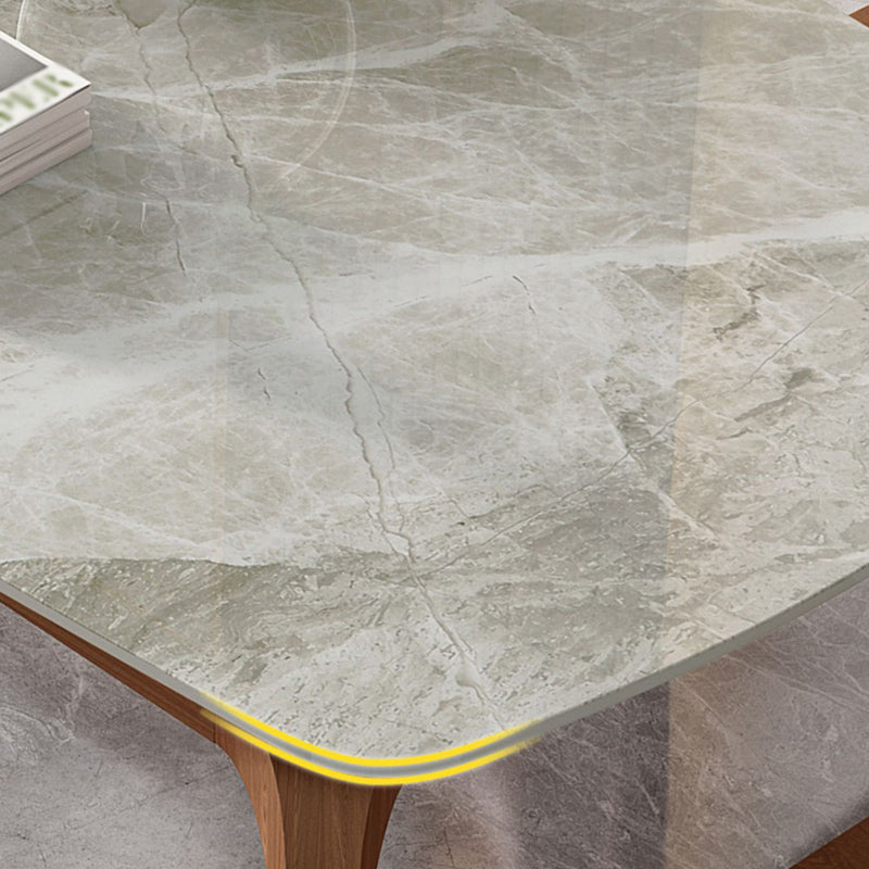 Rectangle Dining Table Sintered Stone Table Retro Modern with 4 Legs Clearhalo 'Dining Tables & Seating' 'Dining Tables' 'dining_table' 'furn' 'furn_dining_table' 'Furniture' 'furniture_dining_table' 'Kitchen & Dining Furniture' 'kitchen' 'kitchen_dining_table' 4853590