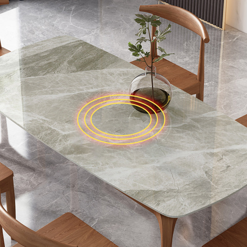 Rectangle Dining Table Sintered Stone Table Retro Modern with 4 Legs Clearhalo 'Dining Tables & Seating' 'Dining Tables' 'dining_table' 'furn' 'furn_dining_table' 'Furniture' 'furniture_dining_table' 'Kitchen & Dining Furniture' 'kitchen' 'kitchen_dining_table' 4853593