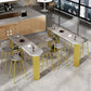 Metal Contemporary Freeform Dining Table Pine Wood Top Table Clearhalo 'Dining Tables & Seating' 'Dining Tables' 'dining_table' 'furn' 'furn_dining_table' 'Furniture' 'furniture_dining_table' 'Kitchen & Dining Furniture' 'kitchen' 'kitchen_dining_table' 4853599