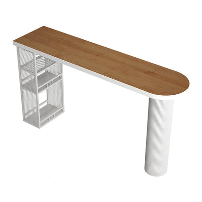 Metal Contemporary Freeform Dining Table Pine Wood Top Table Brown Without Chairs Clearhalo 'Dining Tables & Seating' 'Dining Tables' 'dining_table' 'furn' 'furn_dining_table' 'Furniture' 'furniture_dining_table' 'Kitchen & Dining Furniture' 'kitchen' 'kitchen_dining_table' 4853603