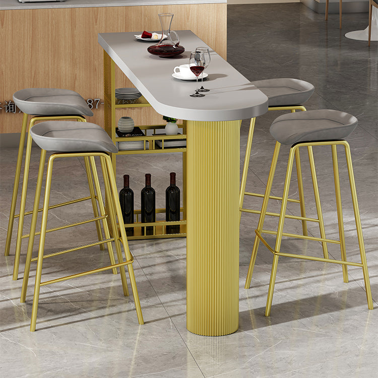 Metal Contemporary Freeform Dining Table Pine Wood Top Table Clearhalo 'Dining Tables & Seating' 'Dining Tables' 'dining_table' 'furn' 'furn_dining_table' 'Furniture' 'furniture_dining_table' 'Kitchen & Dining Furniture' 'kitchen' 'kitchen_dining_table' 4853604