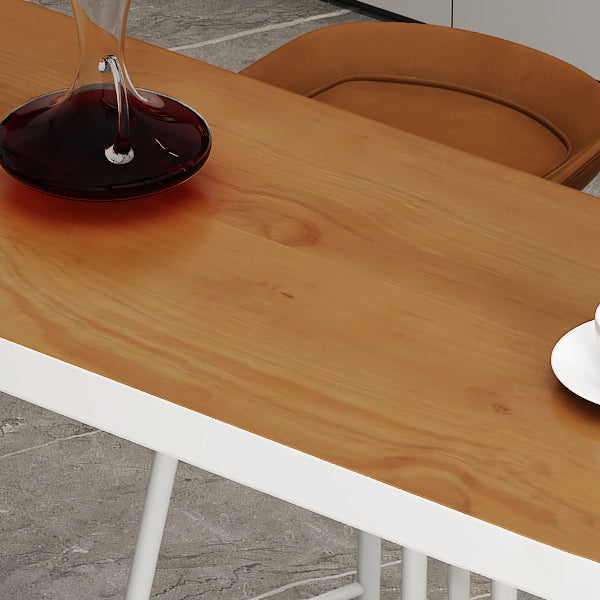 Metal Contemporary Freeform Dining Table Pine Wood Top Table Clearhalo 'Dining Tables & Seating' 'Dining Tables' 'dining_table' 'furn' 'furn_dining_table' 'Furniture' 'furniture_dining_table' 'Kitchen & Dining Furniture' 'kitchen' 'kitchen_dining_table' 4853605