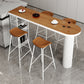Metal Contemporary Freeform Dining Table Pine Wood Top Table Clearhalo 'Dining Tables & Seating' 'Dining Tables' 'dining_table' 'furn' 'furn_dining_table' 'Furniture' 'furniture_dining_table' 'Kitchen & Dining Furniture' 'kitchen' 'kitchen_dining_table' 4853608