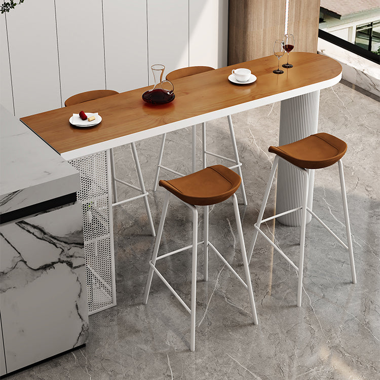 Metal Contemporary Freeform Dining Table Pine Wood Top Table Clearhalo 'Dining Tables & Seating' 'Dining Tables' 'dining_table' 'furn' 'furn_dining_table' 'Furniture' 'furniture_dining_table' 'Kitchen & Dining Furniture' 'kitchen' 'kitchen_dining_table' 4853610