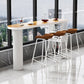 Metal Contemporary Freeform Dining Table Pine Wood Top Table Clearhalo 'Dining Tables & Seating' 'Dining Tables' 'dining_table' 'furn' 'furn_dining_table' 'Furniture' 'furniture_dining_table' 'Kitchen & Dining Furniture' 'kitchen' 'kitchen_dining_table' 4853612