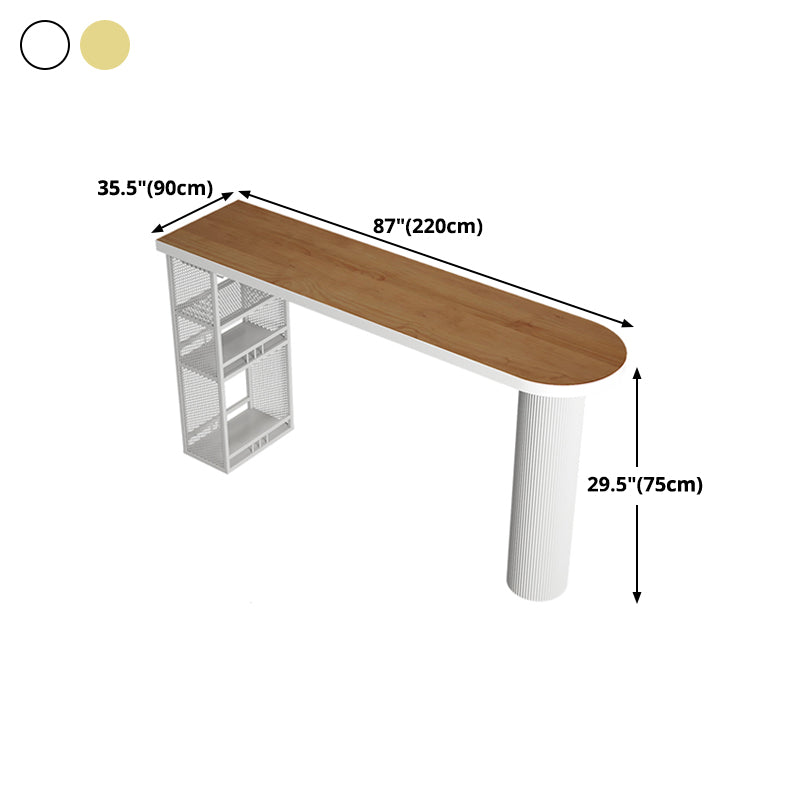 Metal Contemporary Freeform Dining Table Pine Wood Top Table Clearhalo 'Dining Tables & Seating' 'Dining Tables' 'dining_table' 'furn' 'furn_dining_table' 'Furniture' 'furniture_dining_table' 'Kitchen & Dining Furniture' 'kitchen' 'kitchen_dining_table' 4853618