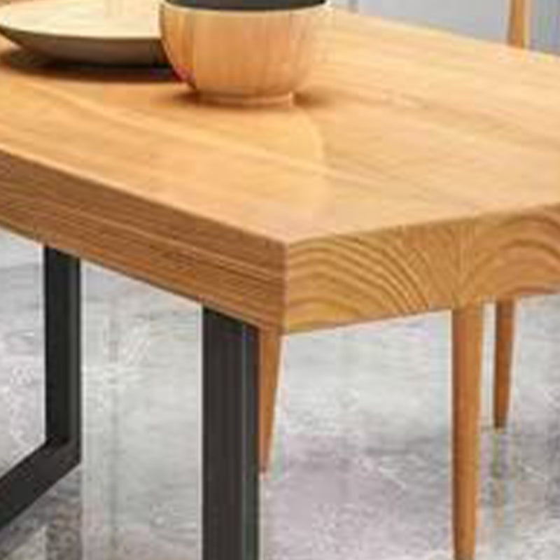 Rectangle Industrial Dining Table Double Pedestal Solid Wood Table Clearhalo 'Dining Tables & Seating' 'Dining Tables' 'dining_table' 'furn' 'furn_dining_table' 'Furniture' 'furniture_dining_table' 'Kitchen & Dining Furniture' 'kitchen' 'kitchen_dining_table' 4853626