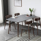 Rectangle Stone Top Dining Table Mid-Century Modern Dining Table with 4 Legs 63"L x 35.4"W x 29.5"H Without Chairs Clearhalo 'Dining Tables & Seating' 'Dining Tables' 'dining_table' 'furn' 'furn_dining_table' 'Furniture' 'furniture_dining_table' 'Kitchen & Dining Furniture' 'kitchen' 'kitchen_dining_table' 4853641