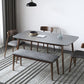 Rectangle Stone Top Dining Table Mid-Century Modern Dining Table with 4 Legs 78.7"L x 39.4"W x 29.5"H Without Chairs Clearhalo 'Dining Tables & Seating' 'Dining Tables' 'dining_table' 'furn' 'furn_dining_table' 'Furniture' 'furniture_dining_table' 'Kitchen & Dining Furniture' 'kitchen' 'kitchen_dining_table' 4853642
