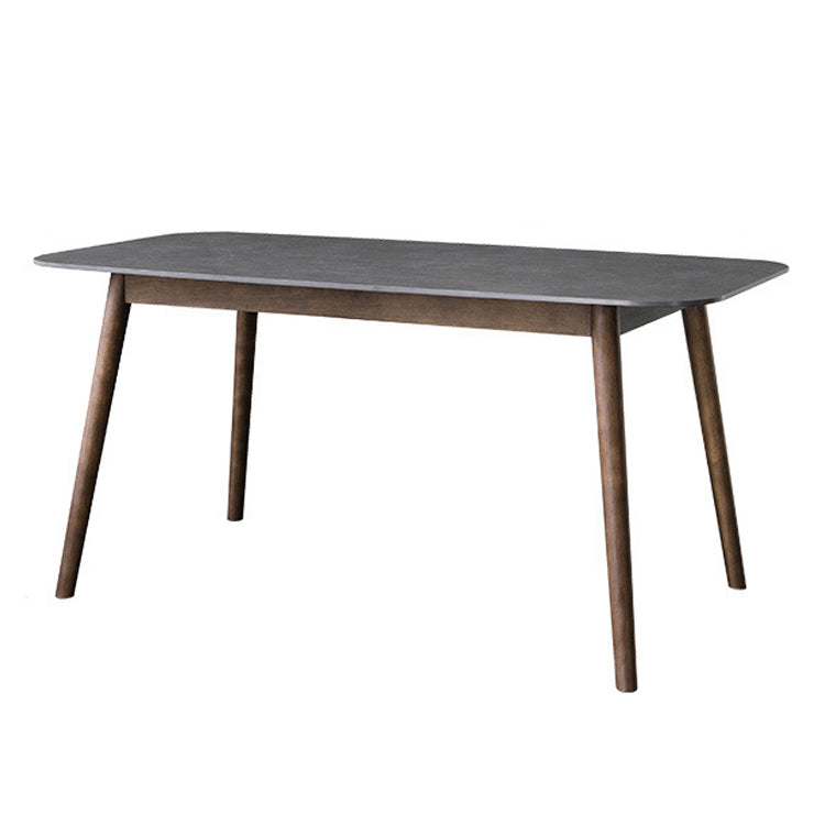 Rectangle Stone Top Dining Table Mid-Century Modern Dining Table with 4 Legs Without Chairs Clearhalo 'Dining Tables & Seating' 'Dining Tables' 'dining_table' 'furn' 'furn_dining_table' 'Furniture' 'furniture_dining_table' 'Kitchen & Dining Furniture' 'kitchen' 'kitchen_dining_table' 4853643