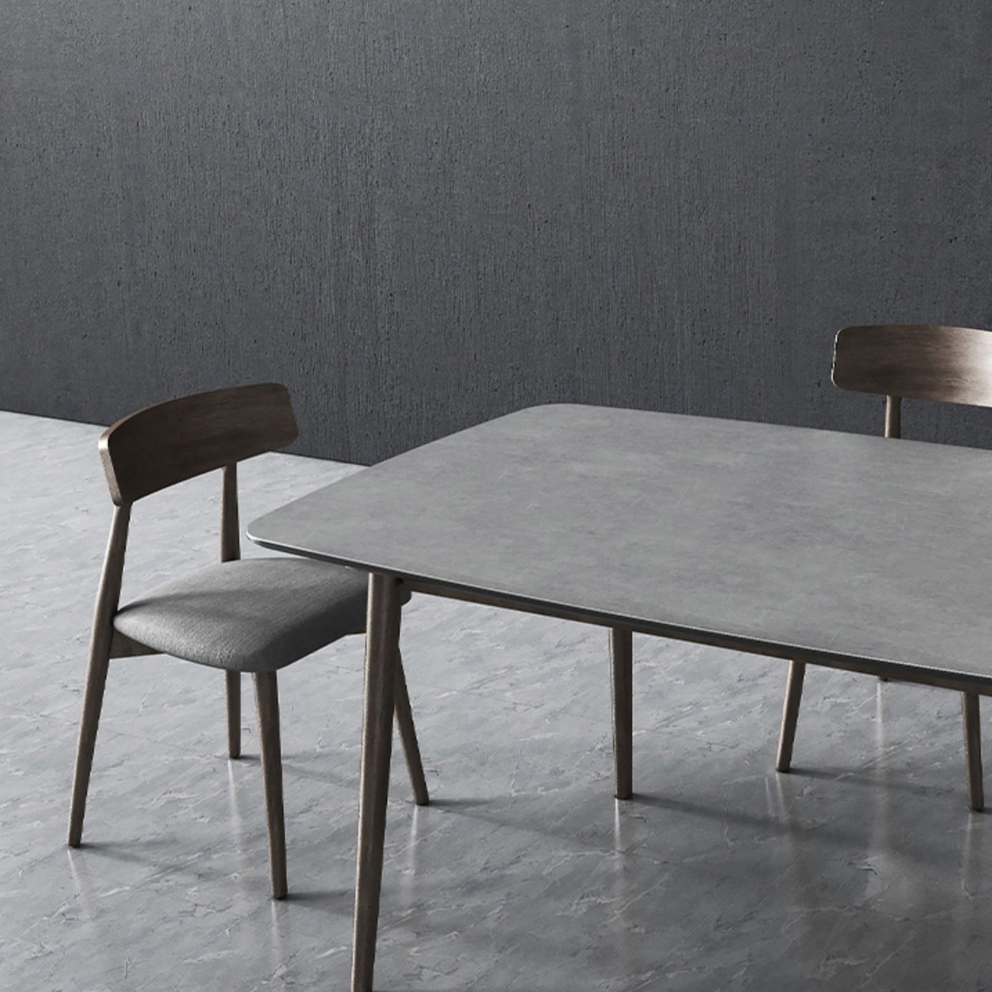 Rectangle Stone Top Dining Table Mid-Century Modern Dining Table with 4 Legs Clearhalo 'Dining Tables & Seating' 'Dining Tables' 'dining_table' 'furn' 'furn_dining_table' 'Furniture' 'furniture_dining_table' 'Kitchen & Dining Furniture' 'kitchen' 'kitchen_dining_table' 4853645