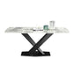 Stone Top Dining Table Modern Rectangle Dining Table with Black Base Clearhalo 'Dining Tables & Seating' 'Dining Tables' 'dining_table' 'Furniture' 'furniture_dining_table' 'Kitchen & Dining Furniture' 'kitchen' 'kitchen_dining_table' 4853691