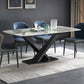 Stone Top Dining Table Modern Rectangle Dining Table with Black Base Clearhalo 'Dining Tables & Seating' 'Dining Tables' 'dining_table' 'Furniture' 'furniture_dining_table' 'Kitchen & Dining Furniture' 'kitchen' 'kitchen_dining_table' 4853699