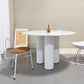 Living Room Contemporary Dining Table Round Dining Table with Pedestal Base Gloss White 51.2"L x 51.2"W x 29.5"H Without Chairs Clearhalo 'Dining Tables & Seating' 'Dining Tables' 'dining_table' 'furn' 'furn_dining_table' 'Furniture' 'furniture_dining_table' 'Kitchen & Dining Furniture' 'kitchen' 'kitchen_dining_table' 4853737