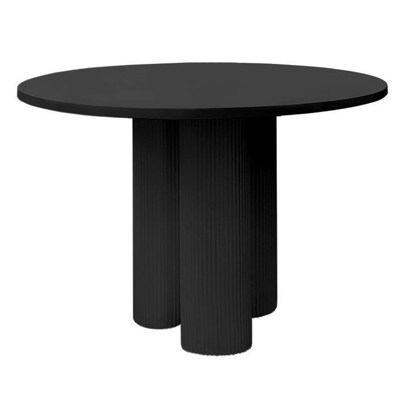 Living Room Contemporary Dining Table Round Dining Table with Pedestal Base Black Without Chairs Clearhalo 'Dining Tables & Seating' 'Dining Tables' 'dining_table' 'furn' 'furn_dining_table' 'Furniture' 'furniture_dining_table' 'Kitchen & Dining Furniture' 'kitchen' 'kitchen_dining_table' 4853739