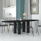 Modern Oval Dining Table Tripod Base Kitchen Dining Table with Solid Wood Black 70.9"L x 31.5"W x 29.5"H Without Chairs Clearhalo 'Dining Tables & Seating' 'Dining Tables' 'dining_table' 'furn' 'furn_dining_table' 'Furniture' 'furniture_dining_table' 'Kitchen & Dining Furniture' 'kitchen' 'kitchen_dining_table' 4853751