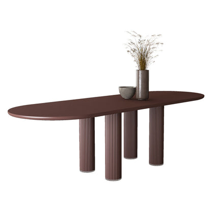 Modern Oval Dining Table Tripod Base Kitchen Dining Table with Solid Wood Coffee Without Chairs Clearhalo 'Dining Tables & Seating' 'Dining Tables' 'dining_table' 'furn' 'furn_dining_table' 'Furniture' 'furniture_dining_table' 'Kitchen & Dining Furniture' 'kitchen' 'kitchen_dining_table' 4853753