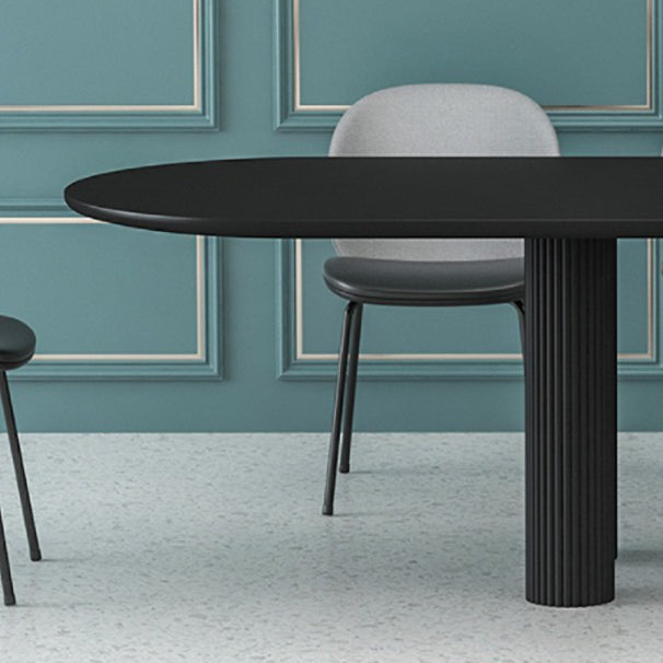 Modern Oval Dining Table Tripod Base Kitchen Dining Table with Solid Wood Clearhalo 'Dining Tables & Seating' 'Dining Tables' 'dining_table' 'furn' 'furn_dining_table' 'Furniture' 'furniture_dining_table' 'Kitchen & Dining Furniture' 'kitchen' 'kitchen_dining_table' 4853756