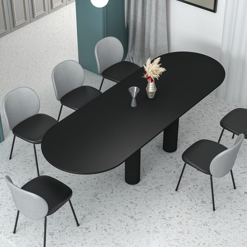 Modern Oval Dining Table Tripod Base Kitchen Dining Table with Solid Wood Clearhalo 'Dining Tables & Seating' 'Dining Tables' 'dining_table' 'furn' 'furn_dining_table' 'Furniture' 'furniture_dining_table' 'Kitchen & Dining Furniture' 'kitchen' 'kitchen_dining_table' 4853757