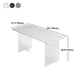 Dining Room Modern Dinette Table Rectangle Acrylic Double Pedestal Dining Table Clearhalo 'Dining Tables & Seating' 'Dining Tables' 'dining_table' 'furn' 'furn_dining_table' 'Furniture' 'furniture_dining_table' 'Kitchen & Dining Furniture' 'kitchen' 'kitchen_dining_table' 4853795