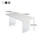 Dining Room Modern Dinette Table Rectangle Acrylic Double Pedestal Dining Table Clearhalo 'Dining Tables & Seating' 'Dining Tables' 'dining_table' 'furn' 'furn_dining_table' 'Furniture' 'furniture_dining_table' 'Kitchen & Dining Furniture' 'kitchen' 'kitchen_dining_table' 4853797