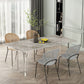 Modern Stone Top Dining Table Rectangle Acrylic Base Counter Dining Table Clearhalo 'Dining Tables & Seating' 'Dining Tables' 'dining_table' 'furn' 'furn_dining_table' 'Furniture' 'furniture_dining_table' 'Kitchen & Dining Furniture' 'kitchen' 'kitchen_dining_table' 4853808