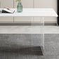 Rectangle Stone Modern Dining table Clear Double Pedestal Dining Table Clearhalo 'Dining Tables & Seating' 'Dining Tables' 'dining_table' 'furn' 'furn_dining_table' 'Furniture' 'furniture_dining_table' 'Kitchen & Dining Furniture' 'kitchen' 'kitchen_dining_table' 4853836