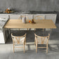Solid Wood and Acrylic Dinner Table Modern Fixed Table Double Pedestal Dining Table Natural 70.9"L x 31.5"W x 29.5"H Without Chairs Clearhalo 'Dining Tables & Seating' 'Dining Tables' 'dining_table' 'furn' 'furn_dining_table' 'Furniture' 'furniture_dining_table' 'Kitchen & Dining Furniture' 'kitchen' 'kitchen_dining_table' 4853845