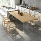 Solid Wood and Acrylic Dinner Table Modern Fixed Table Double Pedestal Dining Table Clearhalo 'Dining Tables & Seating' 'Dining Tables' 'dining_table' 'furn' 'furn_dining_table' 'Furniture' 'furniture_dining_table' 'Kitchen & Dining Furniture' 'kitchen' 'kitchen_dining_table' 4853856