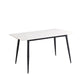 Glam Style Stone Dining Table 4 Black Legs Table Home Rectangle Dining Table Clearhalo 'Dining Tables & Seating' 'Dining Tables' 'dining_table' 'furn' 'furn_dining_table' 'Furniture' 'furniture_dining_table' 'Kitchen & Dining Furniture' 'kitchen' 'kitchen_dining_table' 4853870