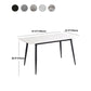 Glam Style Stone Dining Table 4 Black Legs Table Home Rectangle Dining Table Clearhalo 'Dining Tables & Seating' 'Dining Tables' 'dining_table' 'furn' 'furn_dining_table' 'Furniture' 'furniture_dining_table' 'Kitchen & Dining Furniture' 'kitchen' 'kitchen_dining_table' 4853877