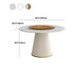 Modern Round Dinette Table Metal Base Pedestal Stone Top Dining Table in White Clearhalo 'Dining Tables & Seating' 'Dining Tables' 'dining_table' 'furn' 'furn_dining_table' 'Furniture' 'furniture_dining_table' 'Kitchen & Dining Furniture' 'kitchen' 'kitchen_dining_table' 4853907