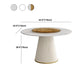 Modern Round Dinette Table Metal Base Pedestal Stone Top Dining Table in White Clearhalo 'Dining Tables & Seating' 'Dining Tables' 'dining_table' 'furn' 'furn_dining_table' 'Furniture' 'furniture_dining_table' 'Kitchen & Dining Furniture' 'kitchen' 'kitchen_dining_table' 4853908