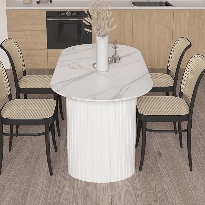 Modern Stone Top Dinette Table Metal Base Dining Table for Living Room Clearhalo 'Dining Tables & Seating' 'Dining Tables' 'dining_table' 'furn' 'furn_dining_table' 'Furniture' 'furniture_dining_table' 'Kitchen & Dining Furniture' 'kitchen' 'kitchen_dining_table' 4853975