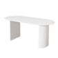 Modern Stone Top Dinette Table Metal Base Dining Table for Living Room Oval Matte White Clearhalo 'Dining Tables & Seating' 'Dining Tables' 'dining_table' 'furn' 'furn_dining_table' 'Furniture' 'furniture_dining_table' 'Kitchen & Dining Furniture' 'kitchen' 'kitchen_dining_table' 4853977