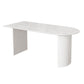 Modern Stone Top Dinette Table Metal Base Dining Table for Living Room Free Form White Clearhalo 'Dining Tables & Seating' 'Dining Tables' 'dining_table' 'furn' 'furn_dining_table' 'Furniture' 'furniture_dining_table' 'Kitchen & Dining Furniture' 'kitchen' 'kitchen_dining_table' 4853978