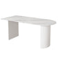 Modern Stone Top Dinette Table Metal Base Dining Table for Living Room Free Form White-Gray Clearhalo 'Dining Tables & Seating' 'Dining Tables' 'dining_table' 'furn' 'furn_dining_table' 'Furniture' 'furniture_dining_table' 'Kitchen & Dining Furniture' 'kitchen' 'kitchen_dining_table' 4853980