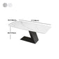 Stone Top Modern Dining Room Table Rectangle Dining Table with Black Pedestal Base Clearhalo 'Dining Tables & Seating' 'Dining Tables' 'dining_table' 'furn' 'furn_dining_table' 'Furniture' 'furniture_dining_table' 'Kitchen & Dining Furniture' 'kitchen' 'kitchen_dining_table' 4854005