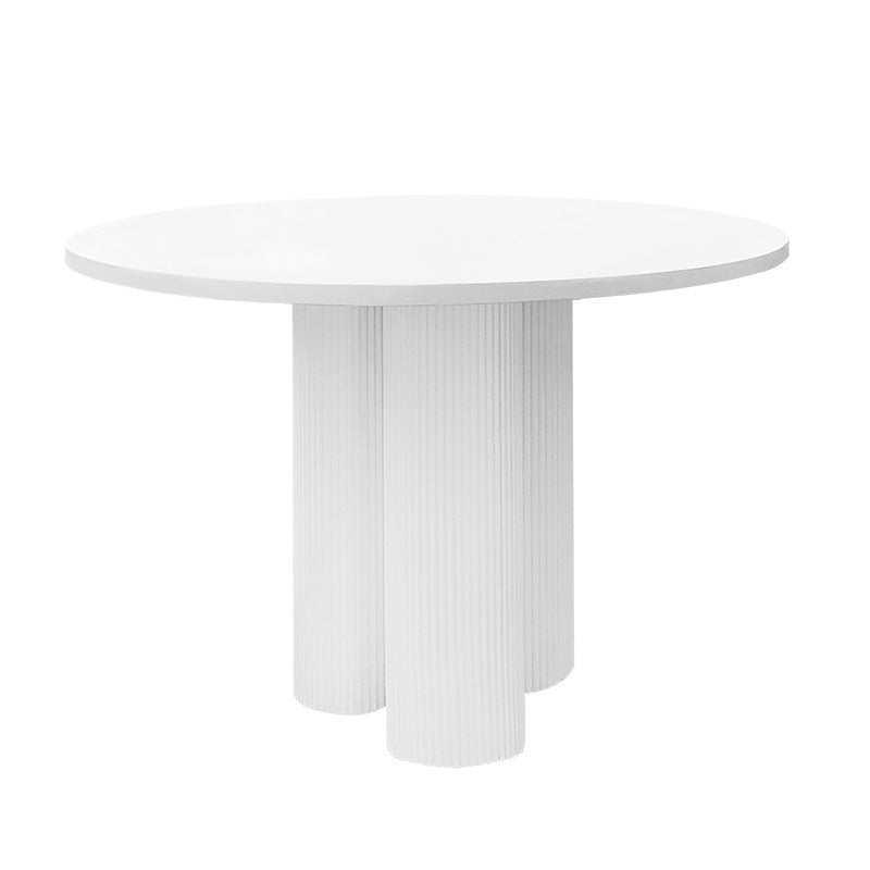 Modern Dining Table Stone and Metal Three Pedestal Dining Table for Living Room White Without Chairs Clearhalo 'Dining Tables & Seating' 'Dining Tables' 'dining_table' 'furn' 'furn_dining_table' 'Furniture' 'furniture_dining_table' 'Kitchen & Dining Furniture' 'kitchen' 'kitchen_dining_table' 4854011