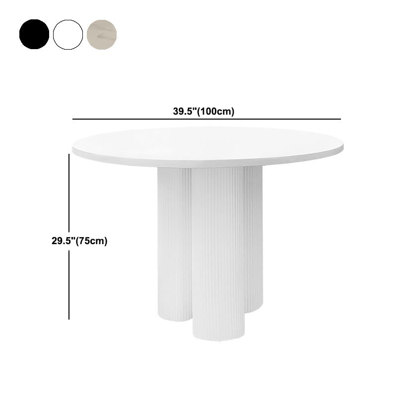 Modern Dining Table Stone and Metal Three Pedestal Dining Table for Living Room Clearhalo 'Dining Tables & Seating' 'Dining Tables' 'dining_table' 'furn' 'furn_dining_table' 'Furniture' 'furniture_dining_table' 'Kitchen & Dining Furniture' 'kitchen' 'kitchen_dining_table' 4854017