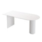 Minimalism Oval Dining Table Metal Double Pedestal Dining Table for Living Room White Without Chairs Clearhalo 'Dining Tables & Seating' 'Dining Tables' 'dining_table' 'furn' 'furn_dining_table' 'Furniture' 'furniture_dining_table' 'Kitchen & Dining Furniture' 'kitchen' 'kitchen_dining_table' 4854025