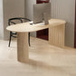 Minimalism Oval Dining Table Metal Double Pedestal Dining Table for Living Room Clearhalo 'Dining Tables & Seating' 'Dining Tables' 'dining_table' 'furn' 'furn_dining_table' 'Furniture' 'furniture_dining_table' 'Kitchen & Dining Furniture' 'kitchen' 'kitchen_dining_table' 4854029