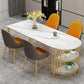 White Stone Top Dinner Room Kitchen Table Modern Metal Base Dinner Table Clearhalo 'Dining Tables & Seating' 'Dining Tables' 'dining_table' 'furn' 'furn_dining_table' 'Furniture' 'furniture_dining_table' 'Kitchen & Dining Furniture' 'kitchen' 'kitchen_dining_table' 4854056