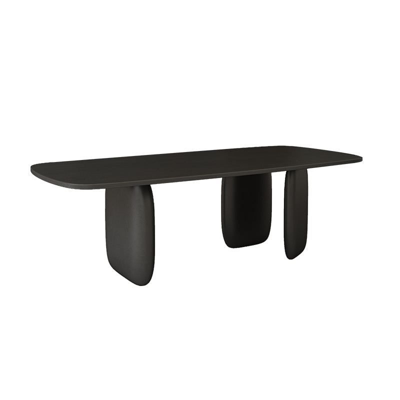 Pine Solid Wood Tripod Dining Table Modern Rectangle Dining Room Kitchen Home Furniture Black Without Chairs Clearhalo 'Dining Tables & Seating' 'Dining Tables' 'dining_table' 'furn' 'furn_dining_table' 'Furniture' 'furniture_dining_table' 'Kitchen & Dining Furniture' 'kitchen' 'kitchen_dining_table' 4854077