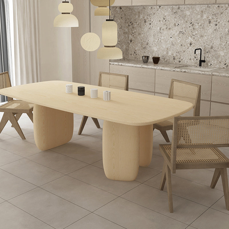 Pine Solid Wood Tripod Dining Table Modern Rectangle Dining Room Kitchen Home Furniture Clearhalo 'Dining Tables & Seating' 'Dining Tables' 'dining_table' 'furn' 'furn_dining_table' 'Furniture' 'furniture_dining_table' 'Kitchen & Dining Furniture' 'kitchen' 'kitchen_dining_table' 4854082