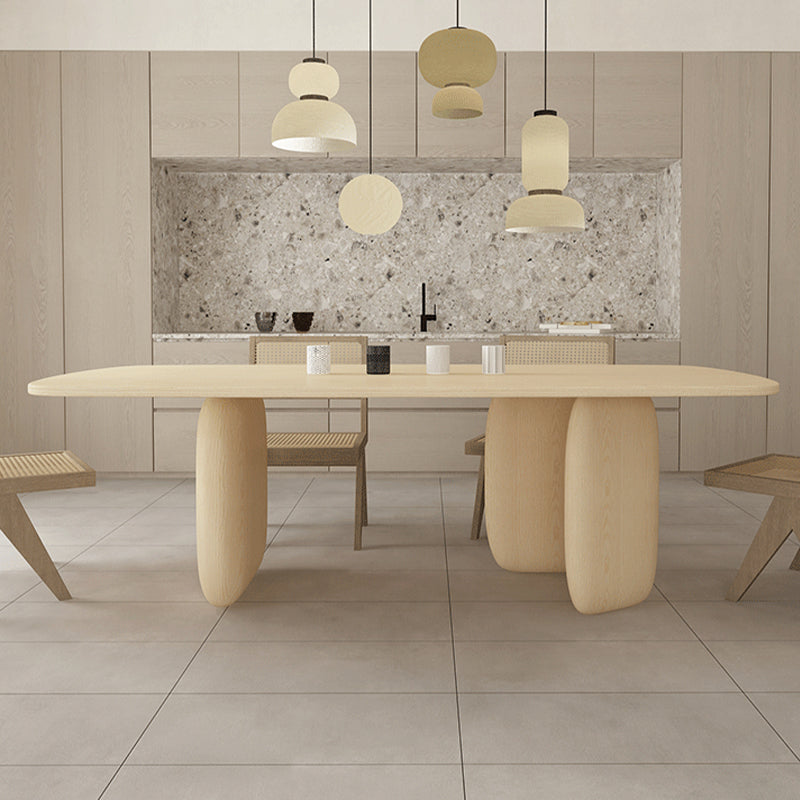 Pine Solid Wood Tripod Dining Table Modern Rectangle Dining Room Kitchen Home Furniture Clearhalo 'Dining Tables & Seating' 'Dining Tables' 'dining_table' 'furn' 'furn_dining_table' 'Furniture' 'furniture_dining_table' 'Kitchen & Dining Furniture' 'kitchen' 'kitchen_dining_table' 4854083
