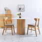 Modern Round Standard Height Dining Table Natural Base Pedestal Casual Dining Table White 39.4"L x 39.4"W x 29.5"H Without Chairs Clearhalo 'Dining Tables & Seating' 'Dining Tables' 'dining_table' 'furn' 'furn_dining_table' 'Furniture' 'furniture_dining_table' 'Kitchen & Dining Furniture' 'kitchen' 'kitchen_dining_table' 4854120