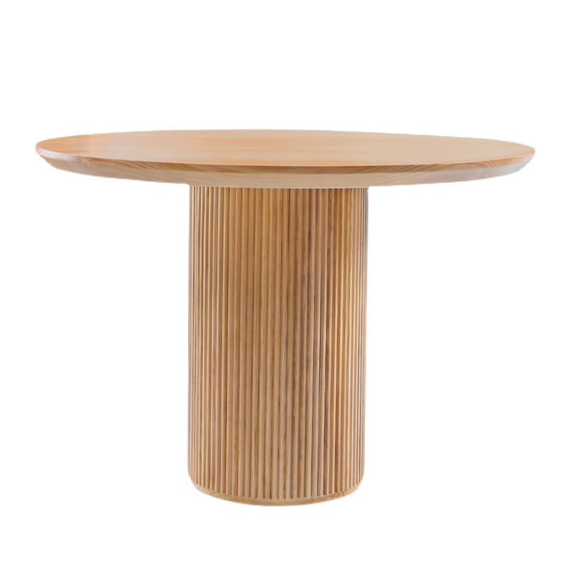 Modern Round Standard Height Dining Table Natural Base Pedestal Casual Dining Table Natural Without Chairs Clearhalo 'Dining Tables & Seating' 'Dining Tables' 'dining_table' 'furn' 'furn_dining_table' 'Furniture' 'furniture_dining_table' 'Kitchen & Dining Furniture' 'kitchen' 'kitchen_dining_table' 4854123