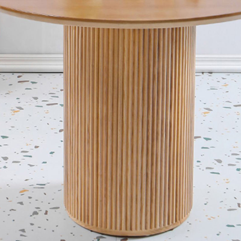 Modern Round Standard Height Dining Table Natural Base Pedestal Casual Dining Table Clearhalo 'Dining Tables & Seating' 'Dining Tables' 'dining_table' 'furn' 'furn_dining_table' 'Furniture' 'furniture_dining_table' 'Kitchen & Dining Furniture' 'kitchen' 'kitchen_dining_table' 4854124