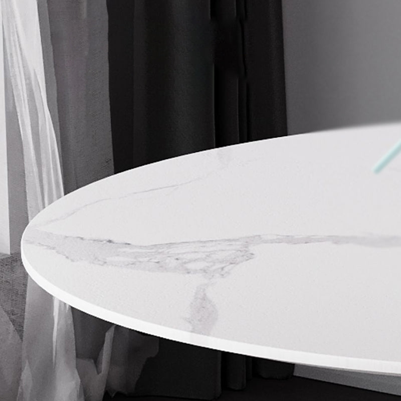 Simple Round Stone Top Dining Table Metal Base Dining Table for Living Room Clearhalo 'Dining Tables & Seating' 'Dining Tables' 'dining_table' 'furn' 'furn_dining_table' 'Furniture' 'furniture_dining_table' 'Kitchen & Dining Furniture' 'kitchen' 'kitchen_dining_table' 4854143